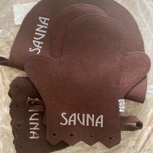 Wool Sauna Set 3 pcs  (Hat, Mitten, Mat)